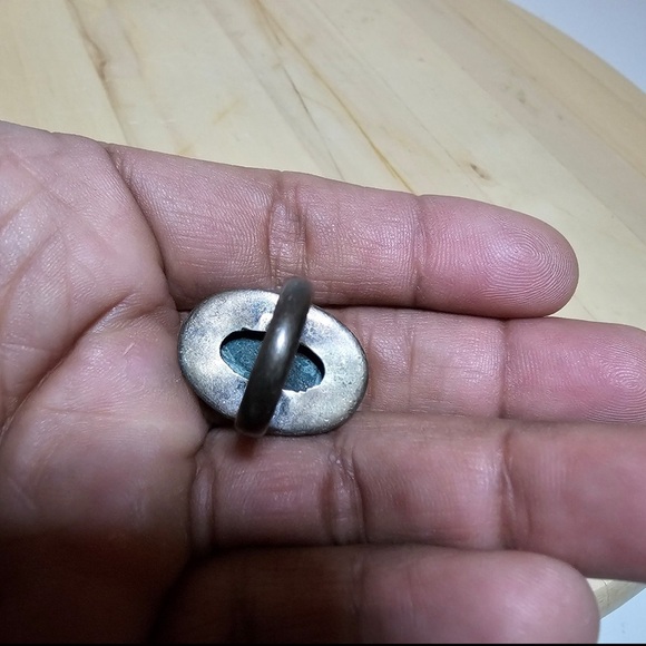 Vintage Sterling Silver 925 Oval Malachite Stone Ring Size 5.5-6 Weighs 10 Grams - Picture 7 of 10